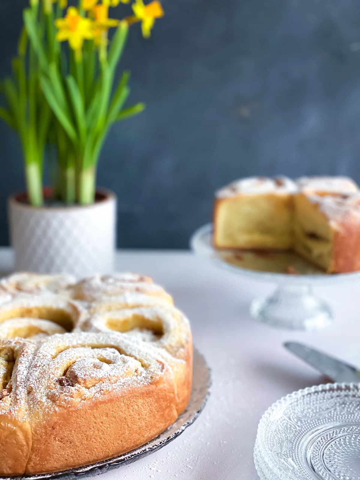 Brioche snúðar með pekan hnetum og hvítu súkkulaði