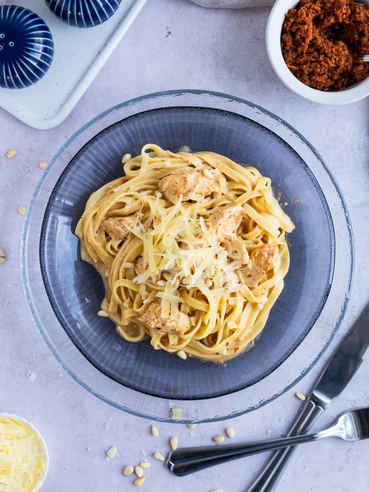 Hvítlauks og pestó pasta