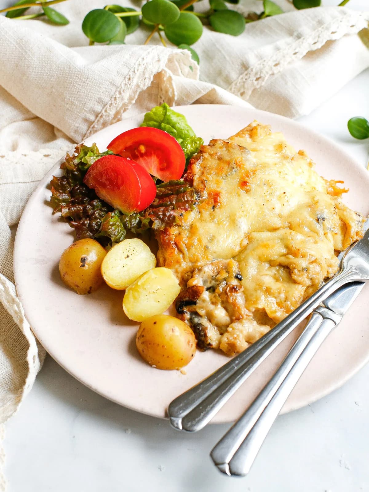 Kjúklingur í aspas & sveppasósu