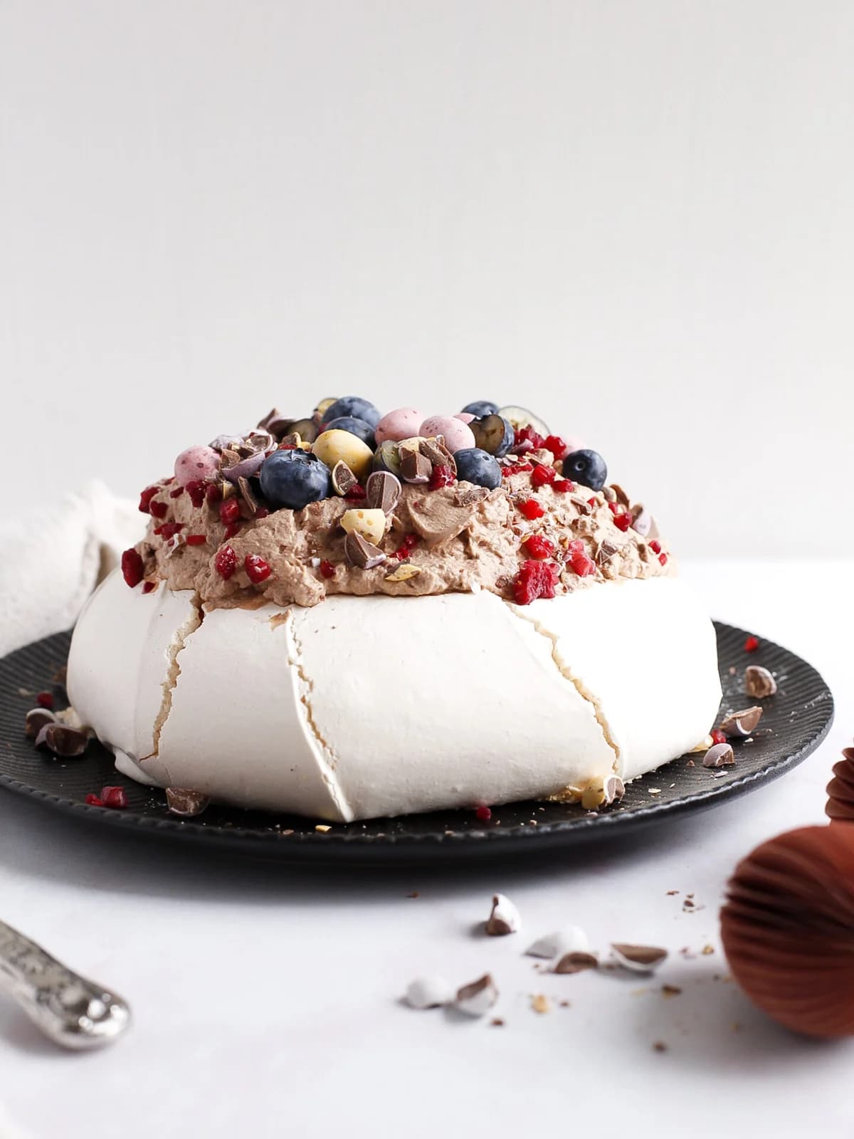 Pavlova með súkkulaði og hindberjum