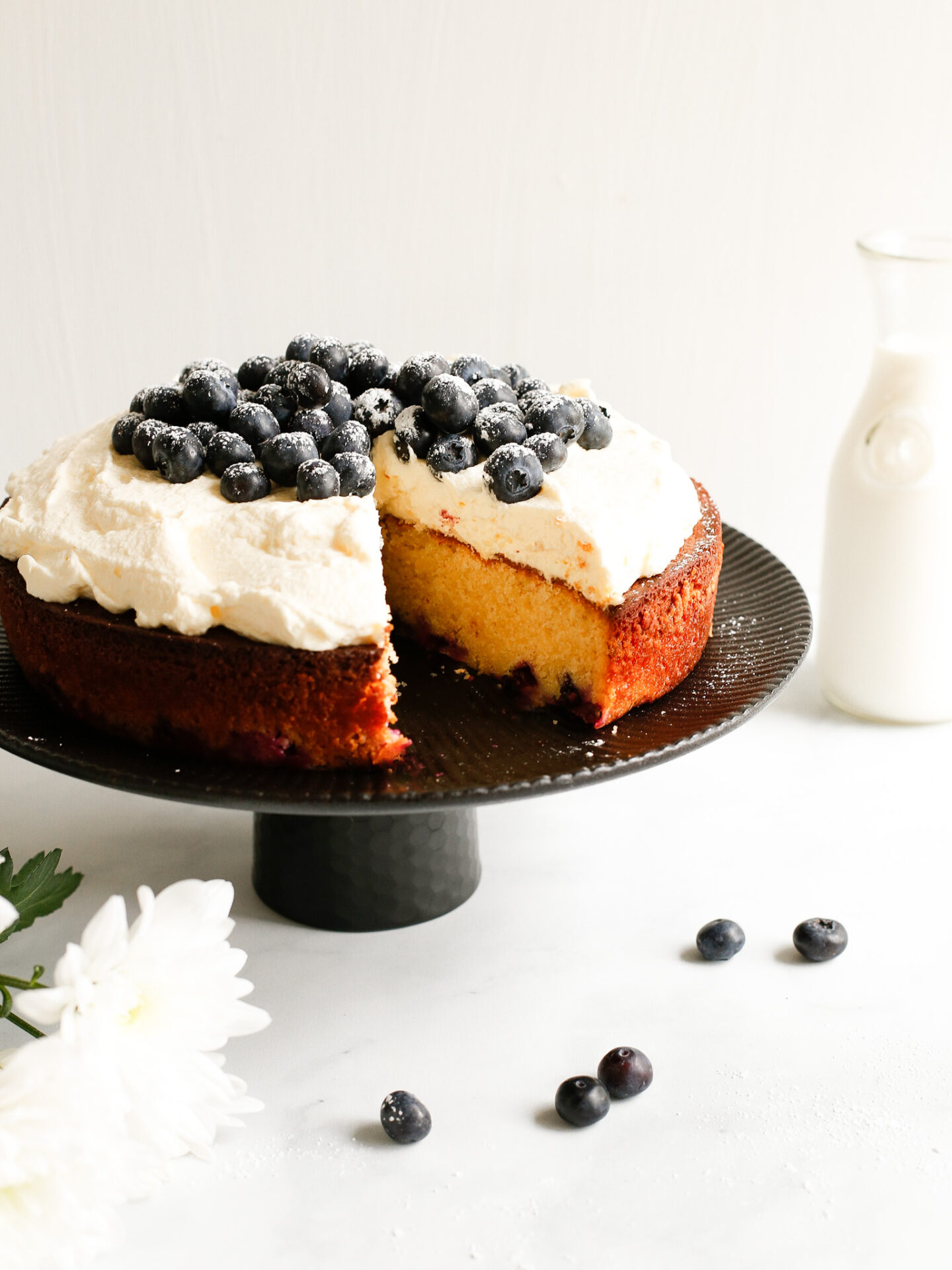 sítrónu og bláberja kaka